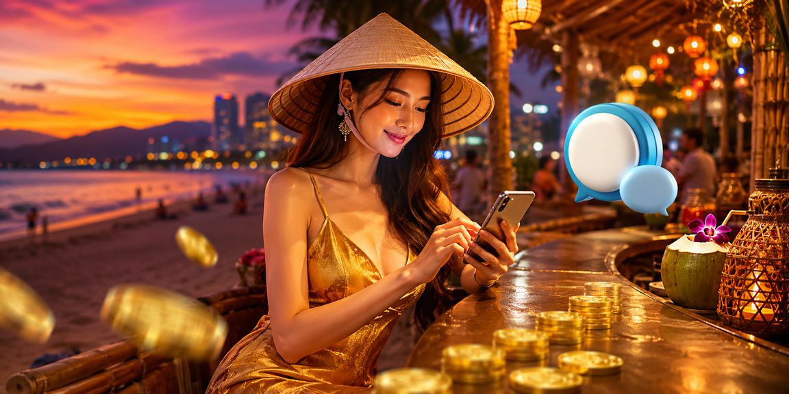 Người chơi bài tại Đà Nẵng với phong cách truyền thống nón lá